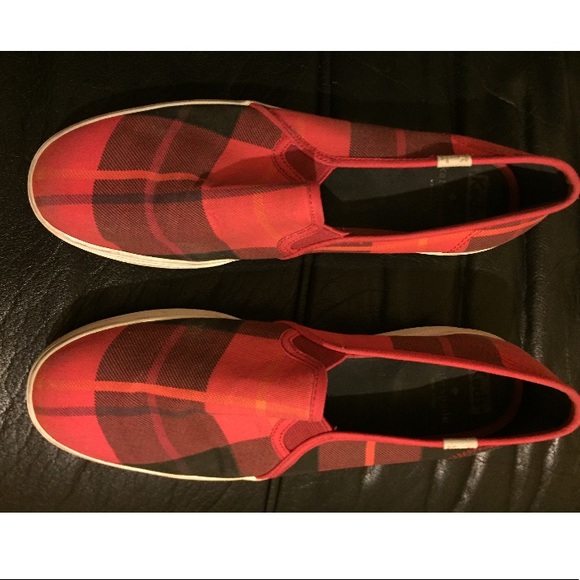 kate spade Shoes - Used Kate Spade Keds Red Plaid Platform